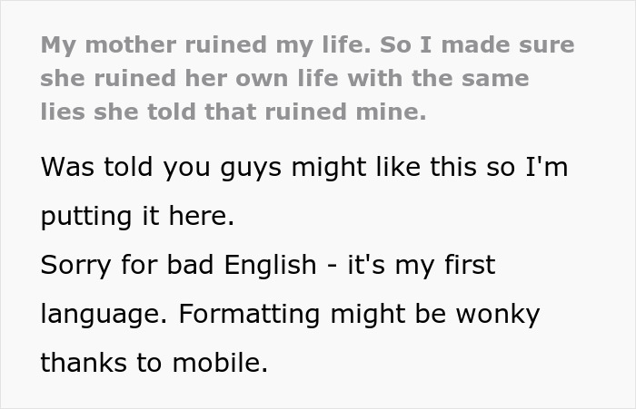 &ldquo;You Can&rsquo;t Say I Didn&rsquo;t Warn Her&rdquo;: Woman Exacts Petty Revenge On Narcissistic Mother By Only Telling Her The Truth