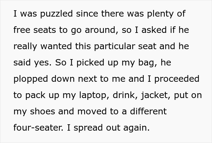 Woman On An Almost Empty Train Gets Labeled A Jerk By A Man For Refusing To Move Her Stuff So He Could Sit Next To Her For The Second Time