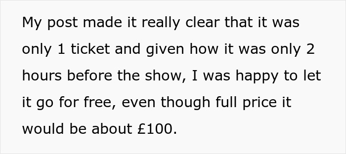 Person Gives Away 1 Ballet Ticket For Free, Karen Shows Up With Her Husband, Demands Someone Give Up Their Seat For Him