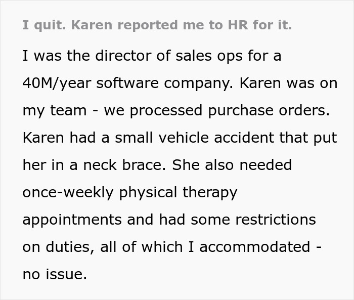 "She Told Me She Was Going To Report Me To HR - For A Company I No Longer Worked For": "Karen" Loses Her Mind After She Actually Had To Do Her Job After Months Of Slacking Off