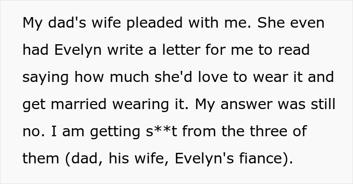 &ldquo;[Am I The Jerk] For Saying My Terminally Ill Stepsister Can&rsquo;t Have My Mom&rsquo;s Engagement Ring&rdquo;