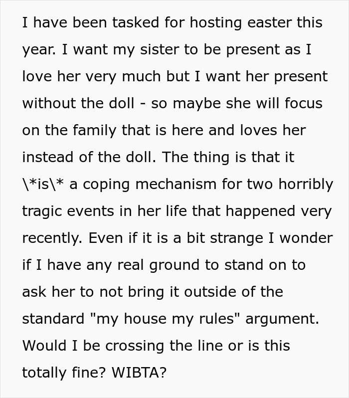 Woman Thinks Her Sister Is Coping With The Loss Of Her Baby In A Creepy And Unhealthy Way, Asks If She Would Be A Jerk To Break It To Her