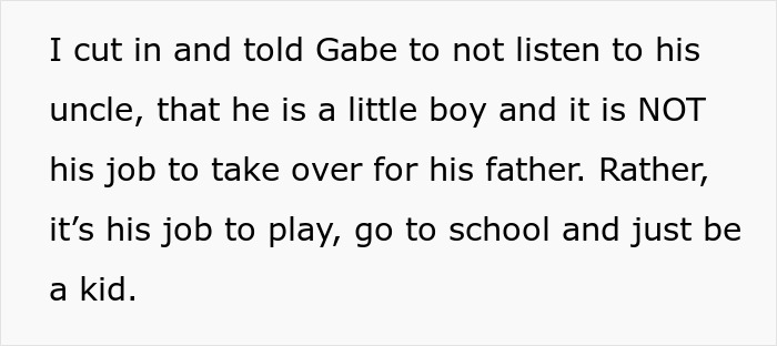 10 Y.O. Is Defended By His Mother Against Relative&rsquo;s Inappropriate Parentification Attempts