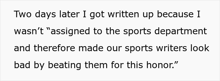 "I&rsquo;m Not Assigned To The Sports Department": Writer Receives An Unfair Write-Up, Complies Maliciously And Vows Not To Help Colleagues Instead