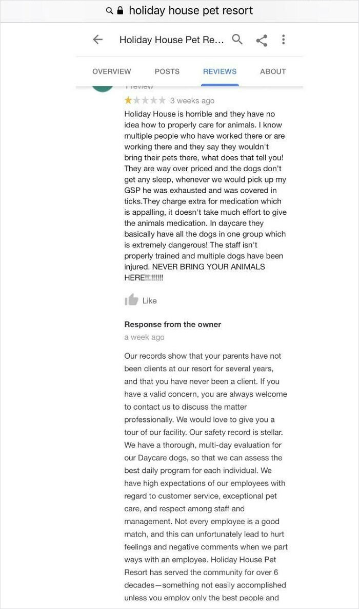 Friend Of Disgruntled Ex Employee Leaves Fake Review, Gets Called Out