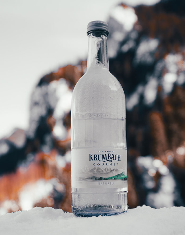 Water bottle in the snow