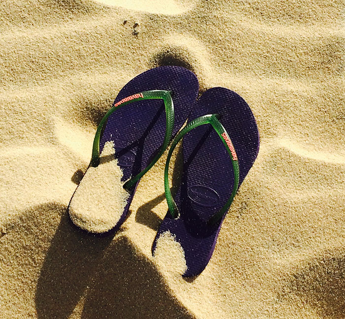 Flip flops on the beach