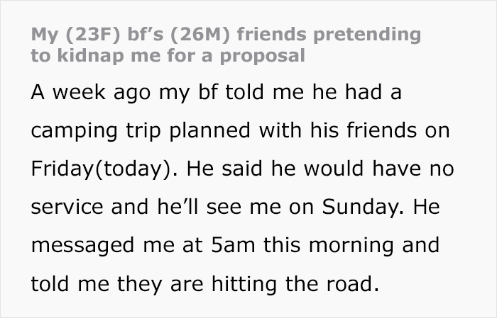 Woman Gets "Pretend" Kidnapped As A Proposal Surprise, Has A Mental Breakdown