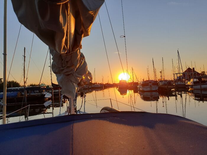 My Sailboat. And Then Specifically Sailing During Sunrise