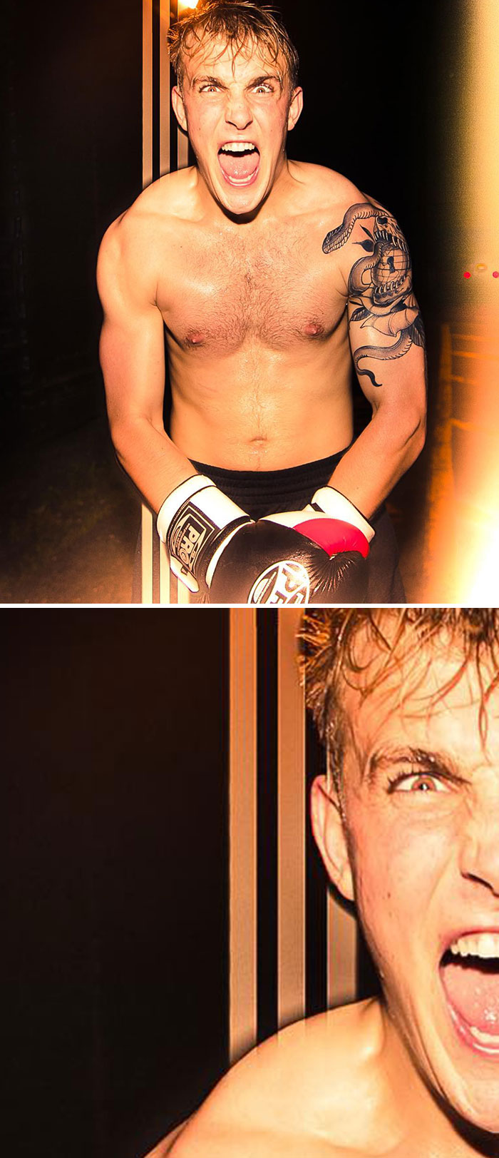 Jake Paul's Digitally Exaggerated Shoulder Muscles