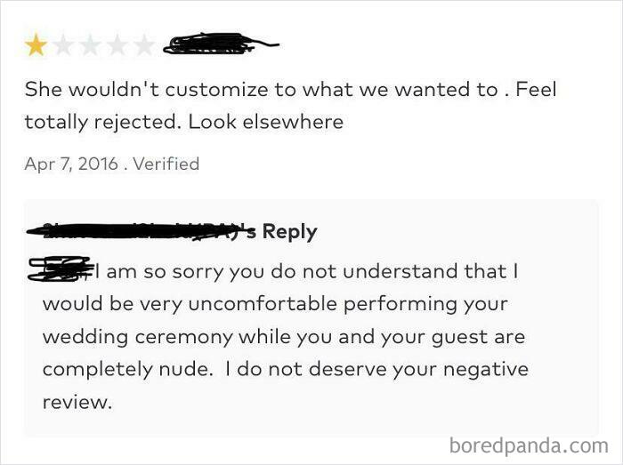 One Star Review For A Wedding Officiant