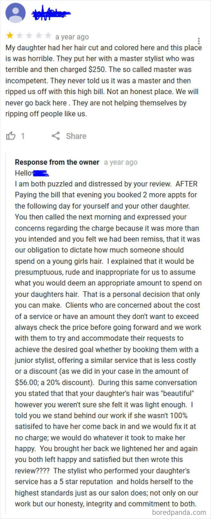 Owner Of Salon Says 'Quit Your Bullsh*t' To Fake Review