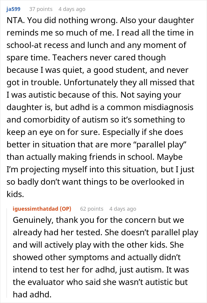 Father Supports His Daughter After The Teacher Took Away Her Book For Reading At Recess, Gets Called A Jerk