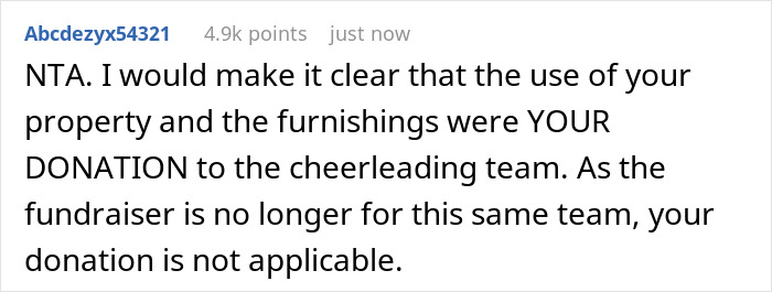Dad Of A Cheerleader Agrees To Let School Use His Property For Their Fundraising Event, Takes His Promise Back When The Focus Shifts To The Football Team Dad Of A Cheerleader Agrees To Let School Use His Property For Their Fundraising Event, Takes His Promise Back When The Focus Shifts To The Football Team