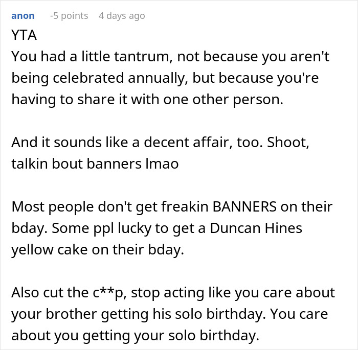 Teen Is Fed Up With Having To Celebrate Her Birthday With Her Little Brother, Infuriates Parents By Sabotaging It This Year