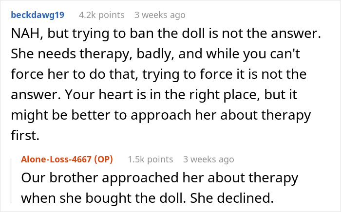 Woman Thinks Her Sister Is Coping With The Loss Of Her Baby In A Creepy And Unhealthy Way, Asks If She Would Be A Jerk To Break It To Her