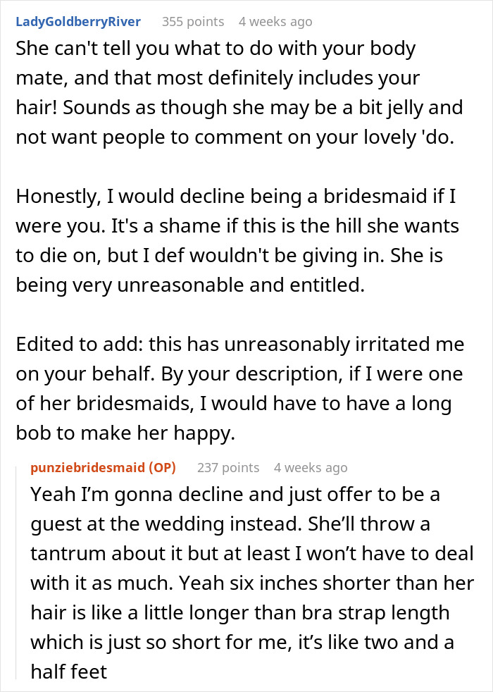 Woman Wants To Drop Out As Bridesmaid At Sister's Wedding After Her Ridiculous Hairstyle Request