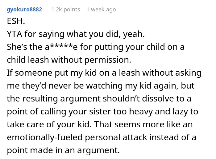 &ldquo;Am I The Jerk For Telling My Sister She Is Too Heavy And Lazy To Watch My Kid?&rdquo;