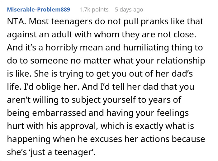 Woman Leaves Her Fiance's Birthday Party In Tears As His 16 Y.O. Daughter Played An Offensive Prank On Her