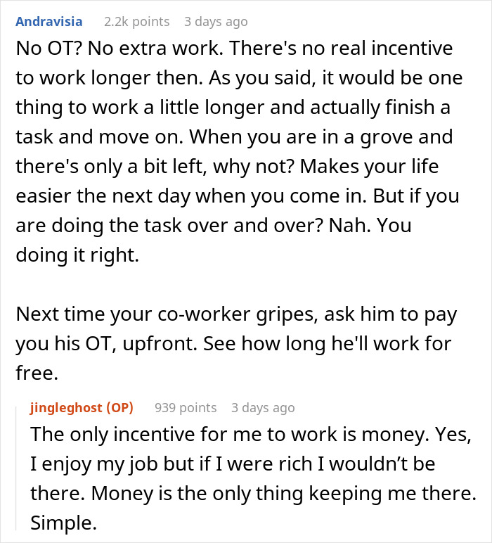 Hard-Working Colleague Confronts This Man About Leaving Work On Time, Unaware That He Doesn't Get Paid Overtime