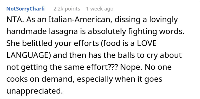 Woman Mocks GF&rsquo;s Signature Lasagna, Gets Insulted After She Serves Her A Premade One The Next Time