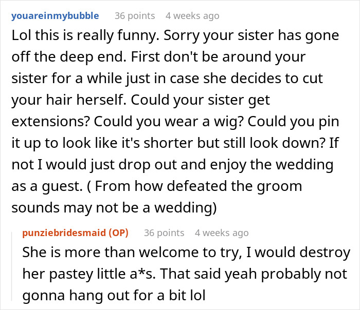 Woman Wants To Drop Out As Bridesmaid At Sister's Wedding After Her Ridiculous Hairstyle Request