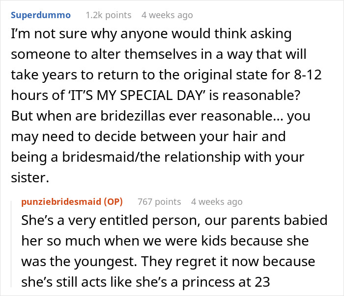 Woman Wants To Drop Out As Bridesmaid At Sister's Wedding After Her Ridiculous Hairstyle Request