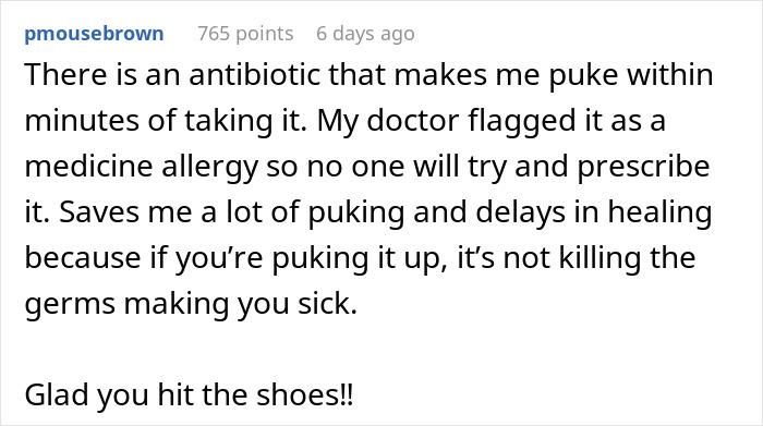 "Not The Shoes, They Cost Me $300!": Patient&rsquo;s Revenge Story Of Barfing On Doctor For Ignoring Her Medicine Allergies