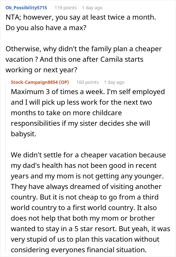 &ldquo;AITA For Not Paying For My Sister's Vacation Because She Won't Agree To Babysit?&rdquo;