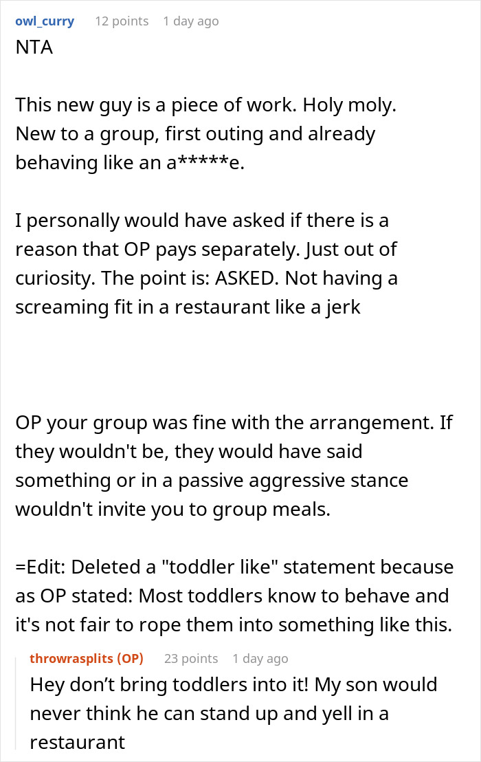 Woman Gets Yelled At By A New Guy At Dinner With Friends For Not Splitting The Check Evenly Like Everyone Else