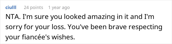 "[Am I The Jerk] For Ignoring What My Fianc&eacute;e's Parents Wanted And Wore My Wedding Dress To Her Funeral?"