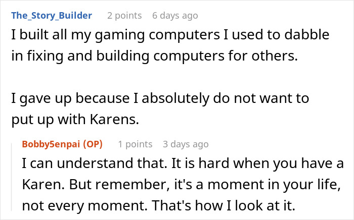 “She Exploded In A Rage”: PC Guru Is Left Dealing With Karen Over Her Son’s $2,000 Birthday Gift, Until Her Husband Gets Involved “She Exploded In A Rage”: PC Guru Is Left Dealing With Karen Over Her Son’s $2,000 Birthday Gift, Until Her Husband Gets Involved
