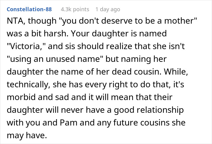 Man Calls His Sister "An Evil Human Being" After Finding Out Her Baby Is Named The Same As His Stillborn Daughter, Asks If He’s The Jerk Man Calls His Sister "An Evil Human Being" After Finding Out Her Baby Is Named The Same As His Stillborn Daughter, Asks If He’s The Jerk
