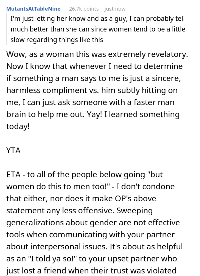 Guy Tells His Girlfriend "I Told You So" After Her Male Friend Tried To Hit On Her, Asks If He Was A Jerk