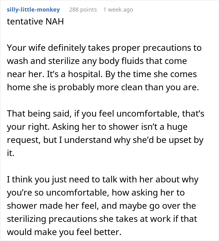 Husband Sleeps On The Couch Because His Gynecologist Wife Won&rsquo;t Shower Before Bed, Asks The Internet If He&rsquo;s A Jerk