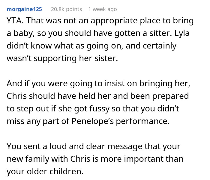 “This Has Caused Drama I Was Not Expecting”: Mom Misses Daughter’s School Performance Because Of Baby, Doesn’t Get Why She’s A Jerk “This Has Caused Drama I Was Not Expecting”: Mom Misses Daughter’s School Performance Because Of Baby, Doesn’t Get Why She’s A Jerk