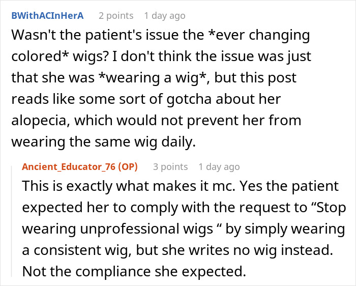 Patient Calls This Nurse's Wig "Unprofessional", Regrets It When She Takes It Off