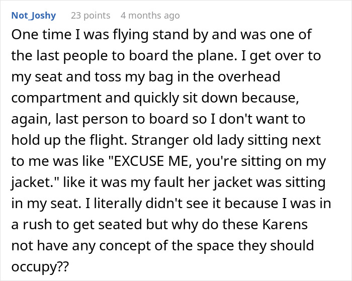 Woman Plots The Pettiest Revenge Against ‘Karen’ Who Refused To Move Her Bag From Her Prepaid Train Seat Woman Plots The Pettiest Revenge Against ‘Karen’ Who Refused To Move Her Bag From Her Prepaid Train Seat