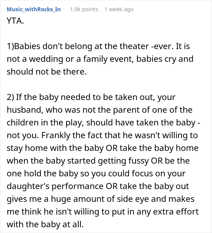 “This Has Caused Drama I Was Not Expecting”: Mom Misses Daughter’s School Performance Because Of Baby, Doesn’t Get Why She’s A Jerk “This Has Caused Drama I Was Not Expecting”: Mom Misses Daughter’s School Performance Because Of Baby, Doesn’t Get Why She’s A Jerk