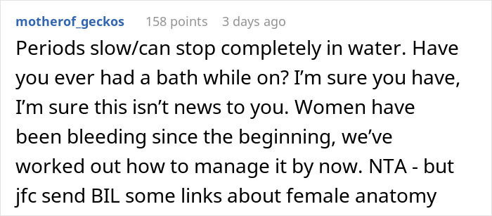 Man Disgusted With SIL's Period Bans Her From Using Hot Tub, Demands $100 For The Sheets She 'Ruined'