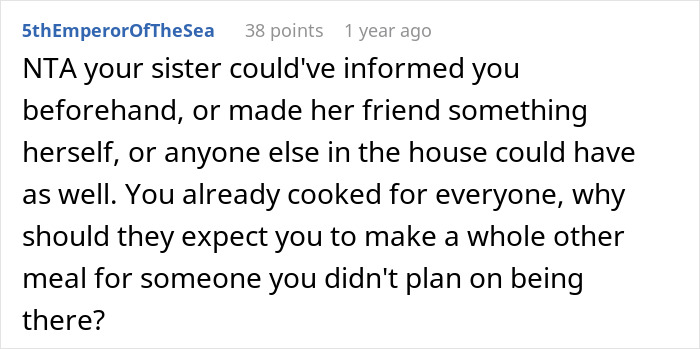 Woman Brings A Pal Over For Dinner Unannounced, Blasts Her Sibling When They Refuse To Accommodate Them By Cooking A Vegan Dish