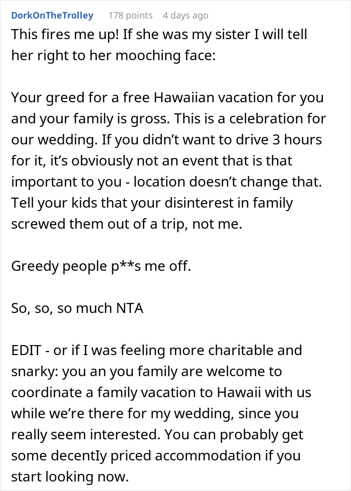 &ldquo;AITA For Not Reinviting My Sister And Her Family To My Wedding After We Changed It?&rdquo;