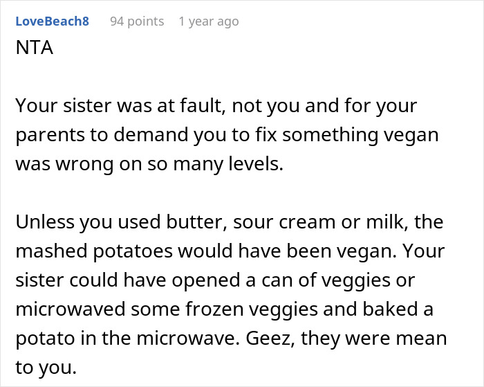 Woman Brings A Pal Over For Dinner Unannounced, Blasts Her Sibling When They Refuse To Accommodate Them By Cooking A Vegan Dish