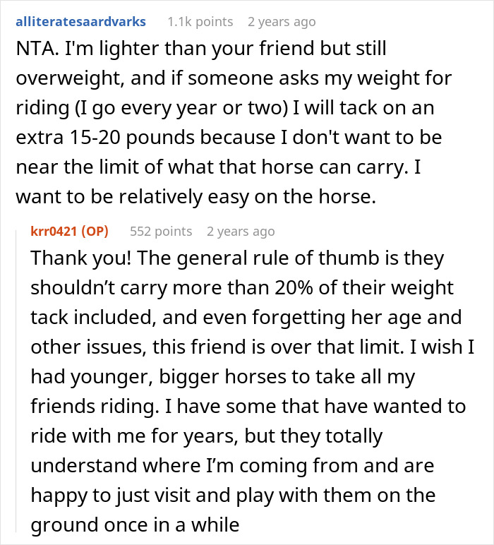Horse Owner Doesn’t Let Her Overweight Friend Ride One Of The Animals, Gets Accused Of Body-Shaming Her Horse Owner Doesn’t Let Her Overweight Friend Ride One Of The Animals, Gets Accused Of Body-Shaming Her