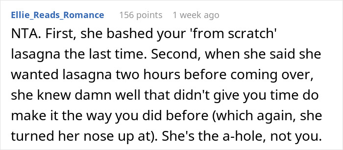 Woman Mocks GF&rsquo;s Signature Lasagna, Gets Insulted After She Serves Her A Premade One The Next Time