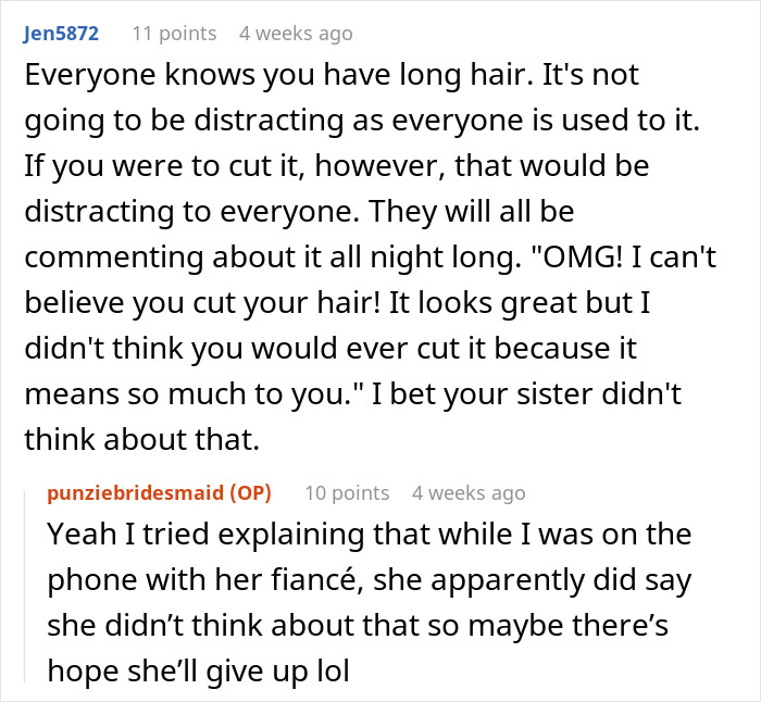 Woman Wants To Drop Out As Bridesmaid At Sister's Wedding After Her Ridiculous Hairstyle Request