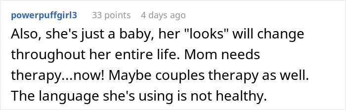 Mom Is Disappointed Her Baby Daughter Looks More Like Her Husband Than Her, Keeps Bashing Her Looks Until Husband Finally Snaps