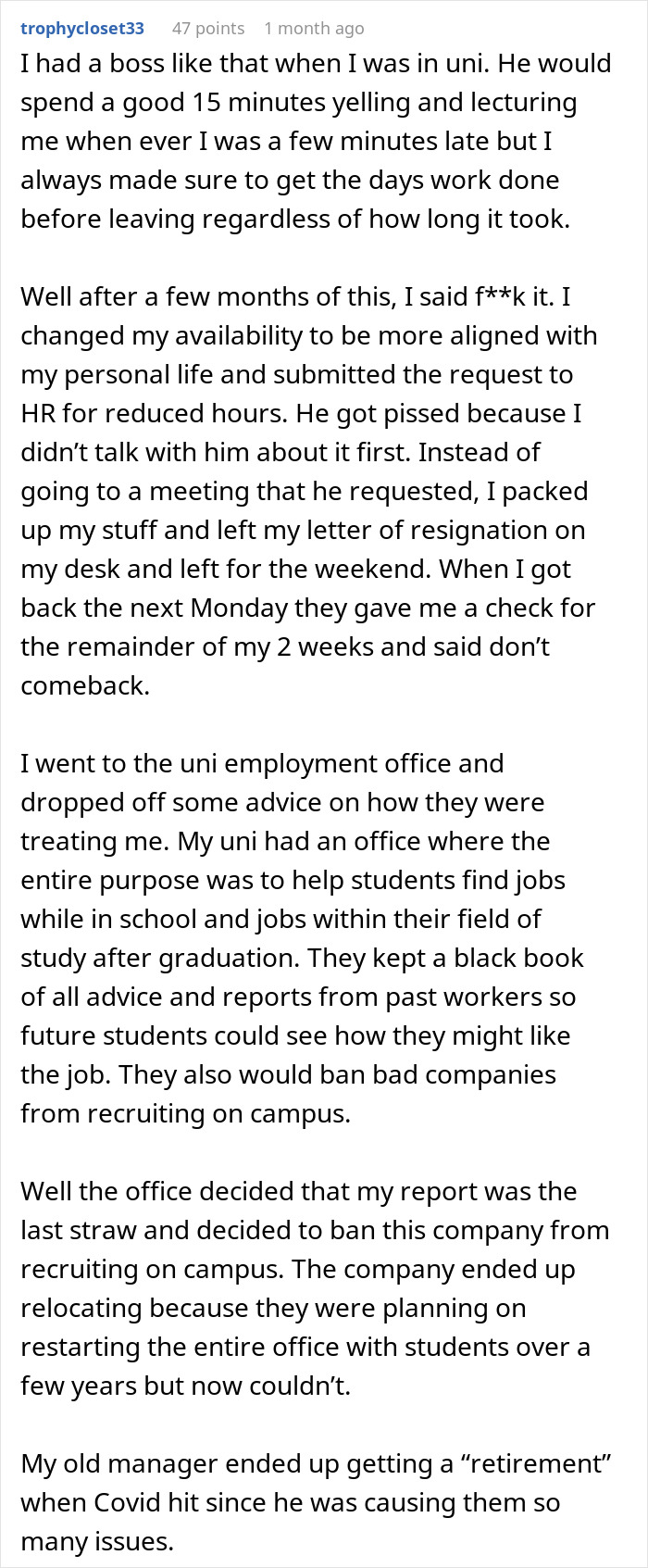 Boss Stops Being Flexible With Employee, They Do The Same And Just Drop All Their Work The Minute It Ends No Matter What 