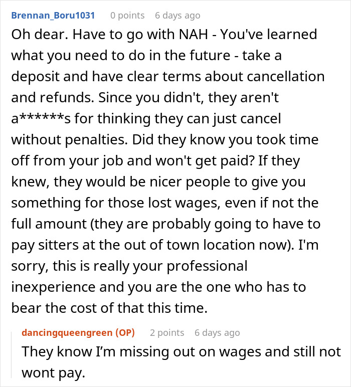 "The Price For Those 3 Days Was Going To Be $840": Babysitter Asks Parents To Still Pay Her For Her Service When They Cancel Last Minute