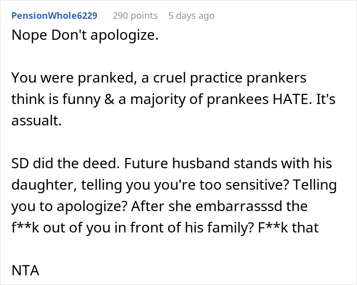 Woman Leaves Her Fiance's Birthday Party In Tears As His 16 Y.O. Daughter Played An Offensive Prank On Her